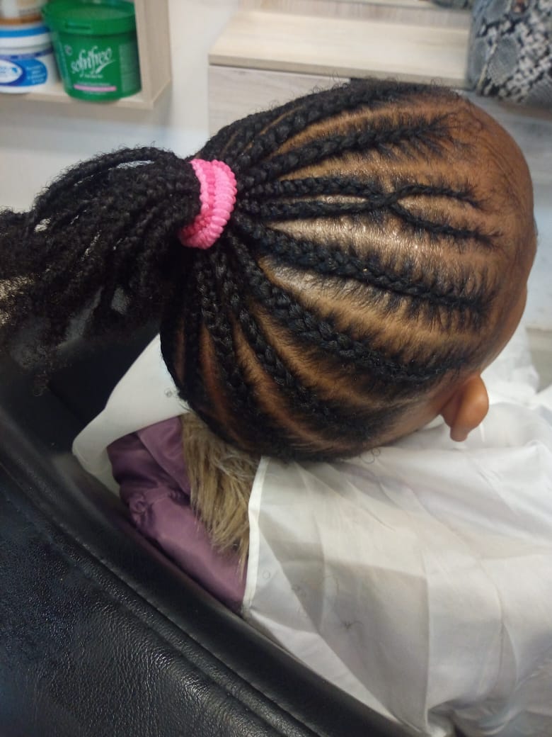 Hair: Kids Cornrows with Ponytail