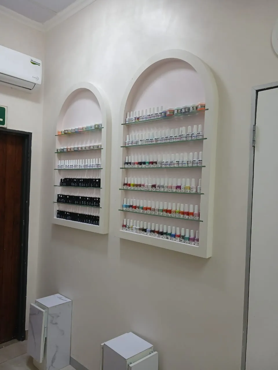 Salon nail color display wall