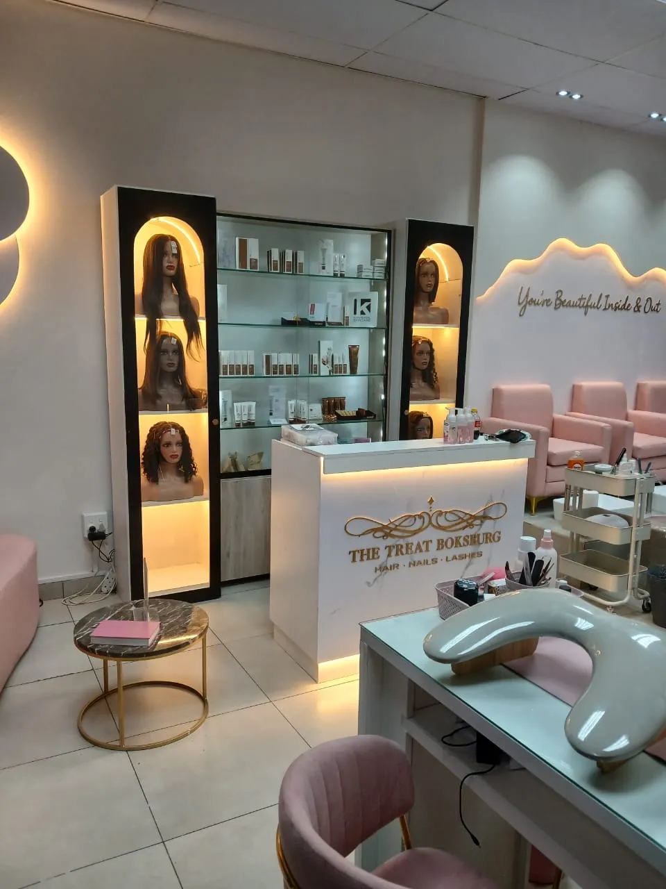 Salon reception and retail display